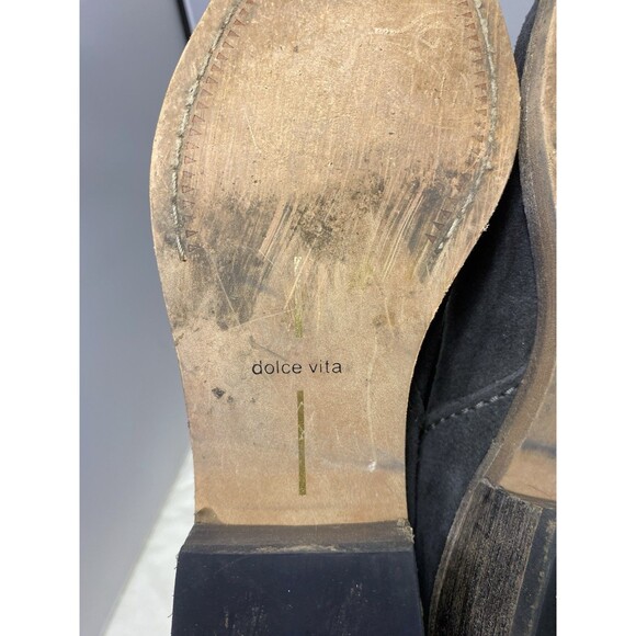 Dolce Vita TRIST Anthracite Gray Suede Slip-on Low heel Booties 7.5 - Picture 5 of 8